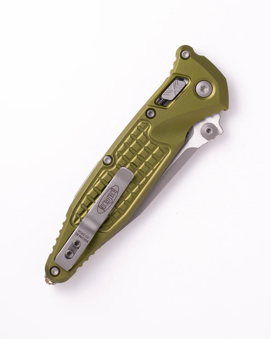 Microtech Socom® RAM-LOK™ S/E Apocalyptic® Standard Frag Aluminum OD Green (160RL-10APFROD)