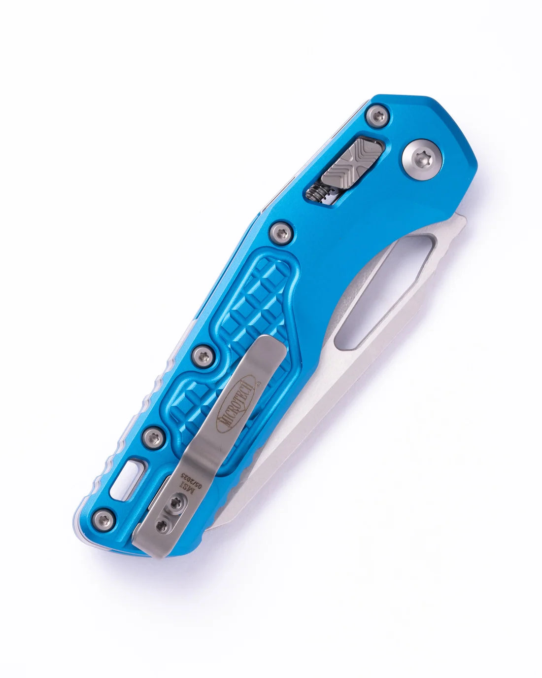 Microtech MSI® S/E STONEWASH STANDARD ALUMINUM FRAG BLUE (210-10FRBL)