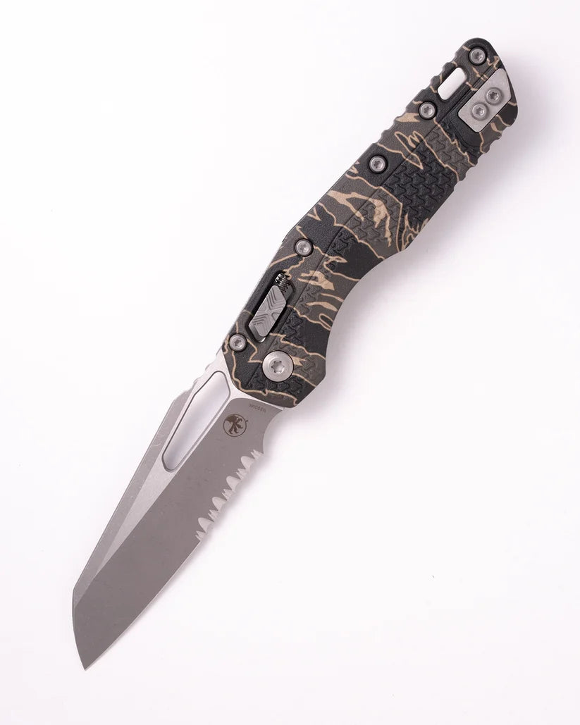 Microtech MSI® S/E APOCALYPTIC® PARTIAL SERRATED POLYMER TIGER STRIPE CAMO (210T-11APPMTSC)