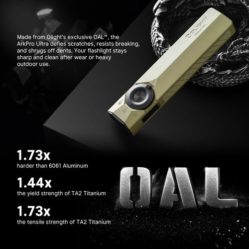 ArkPro Ultra OLIVE GREEN CW Premium Flat EDC Flashlight with 4 Light Sources, 7 Modes, and 14-Day Runtime
