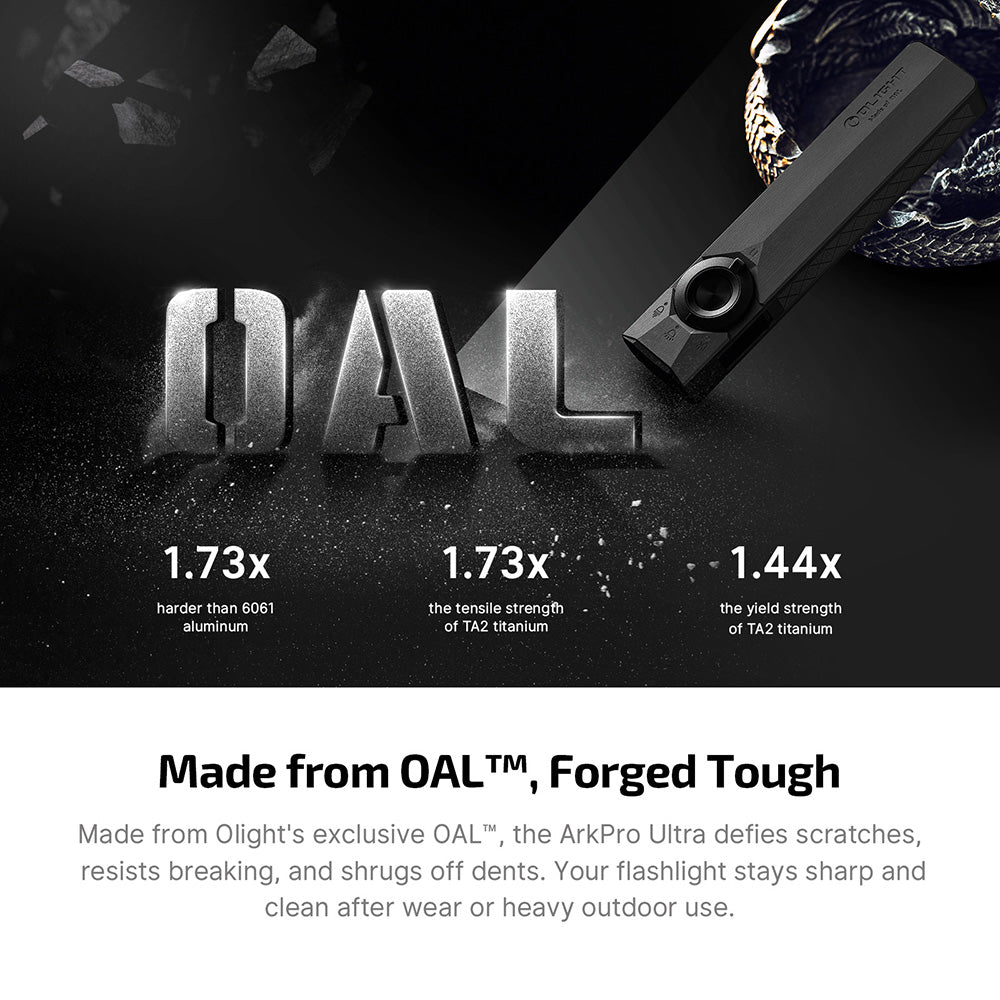 Olight ArkPro Ultra Class 3R Onyx Black CW – Flat Unibody EDC Flashlight with Multi-Light Sources