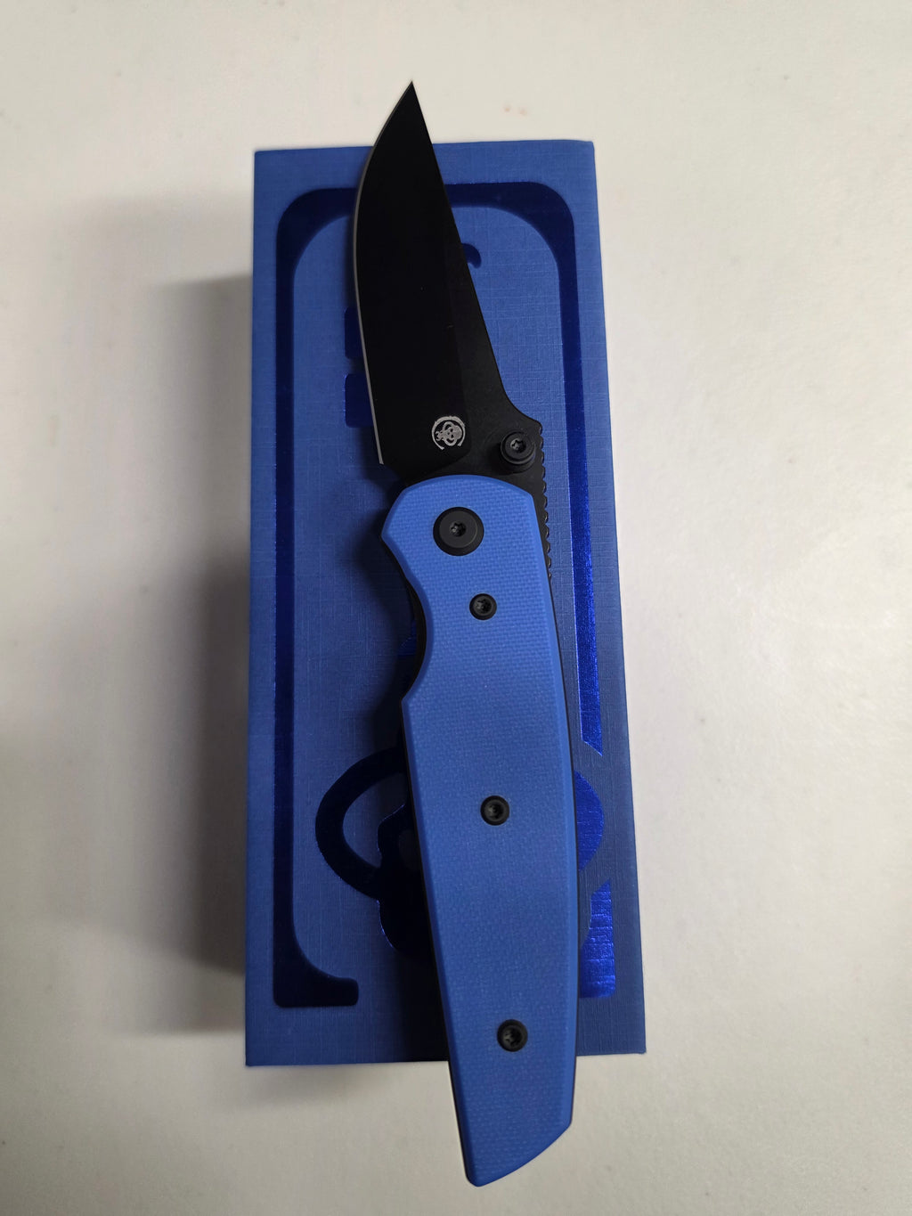Chaves Knives Jake McCoy The Disciple Street Blue G-10 & Black PVD Elmax - Blue Label